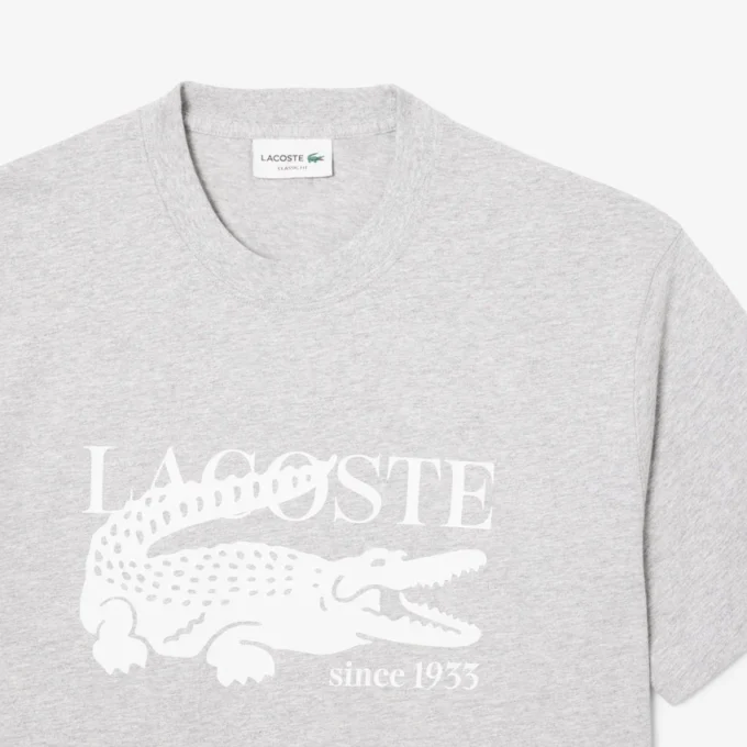 Męski T-shirt z nadrukiem z bawełny o klasycznym kroju