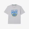 Męski T-shirt z nadrukiem z grubej bawełny o luźnym kroju Męski T-shirt z nadrukiem z grubej bawełny o luźnym kroju