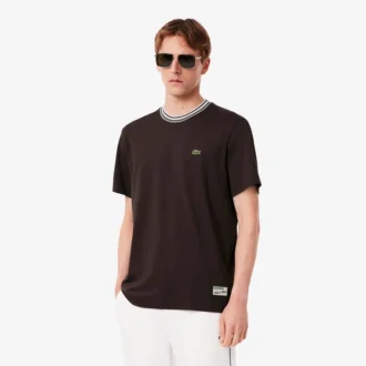 Męski T-shirt z paskiem w szyi, wyprodukowany we Francji