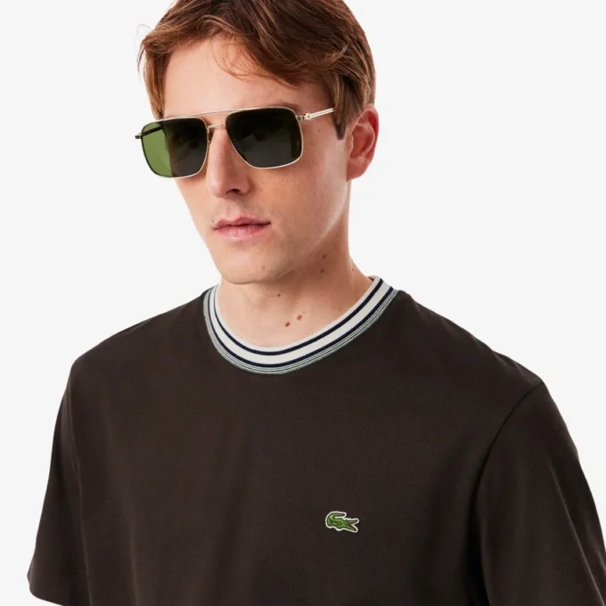 Męski T-shirt z paskiem w szyi, wyprodukowany we Francji Męski T-shirt z paskiem w szyi, wyprodukowany we Francji