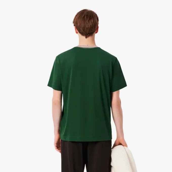 Męski T-shirt z paskiem w szyi, wyprodukowany we Francji Męski T-shirt z paskiem w szyi, wyprodukowany we Francji