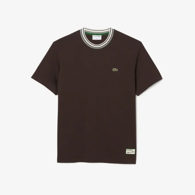 Męski T-shirt z paskiem w szyi, wyprodukowany we Francji Męski T-shirt z paskiem w szyi, wyprodukowany we Francji