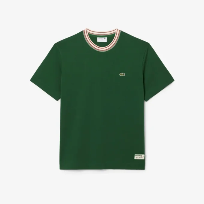 Męski T-shirt z paskiem w szyi, wyprodukowany we Francji Męski T-shirt z paskiem w szyi, wyprodukowany we Francji