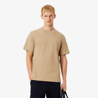 Męski T-shirt z prążkowanym dekoltem Petit Piqua