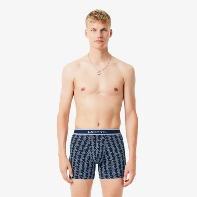 Męskie bokserki z nadrukiem Monogram w zestawie 3 sztuki Męskie bokserki z nadrukiem Monogram w zestawie 3 sztuki