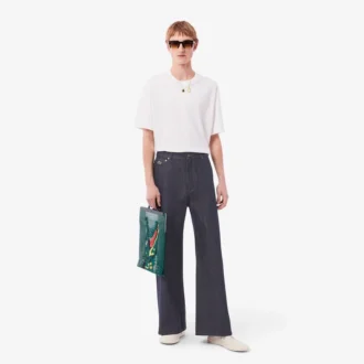 Męskie dżinsy z szerokimi nogawkami i selvedge