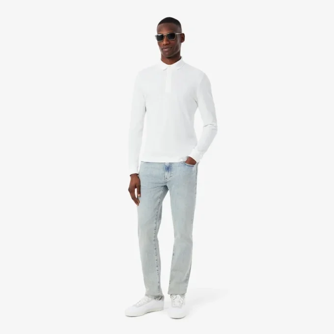 Męskie jeansy slim fit z 5 kieszeniami w kolorze indygo