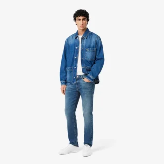 Męskie jeansy slim fit z 5 kieszeniami w kolorze indygo