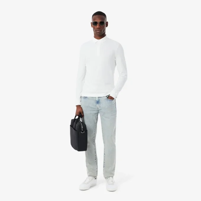 Męskie jeansy slim fit z 5 kieszeniami w kolorze indygo
