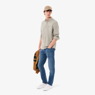 Męskie jeansy slim fit z 5 kieszeniami w kolorze indygo