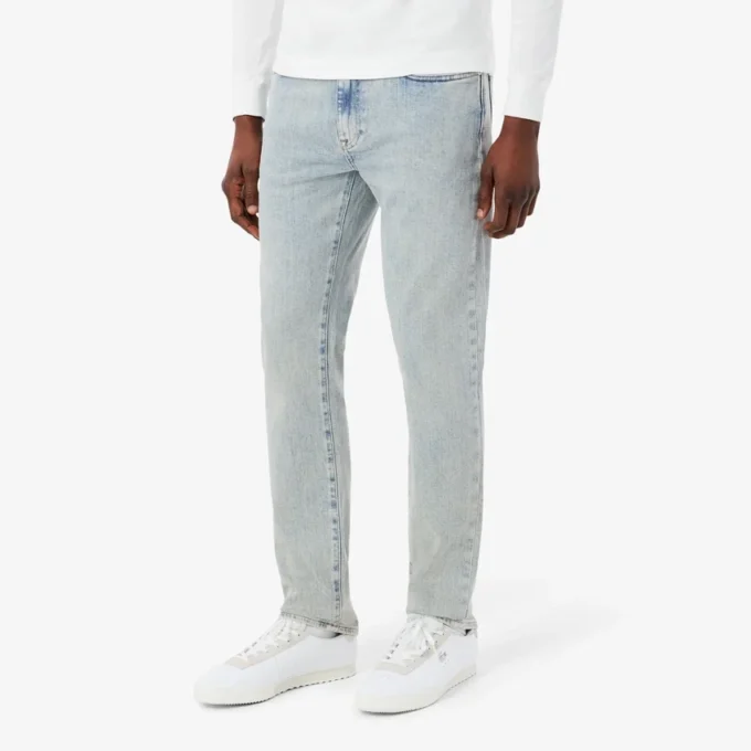Męskie jeansy slim fit z 5 kieszeniami w kolorze indygo