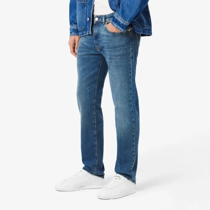 Męskie jeansy slim fit z 5 kieszeniami w kolorze indygo