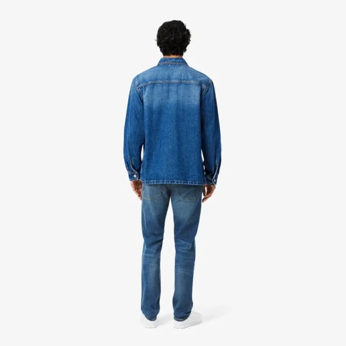Męskie jeansy slim fit z 5 kieszeniami w kolorze indygo