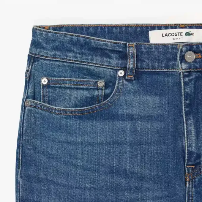 Męskie jeansy slim fit z 5 kieszeniami w kolorze indygo