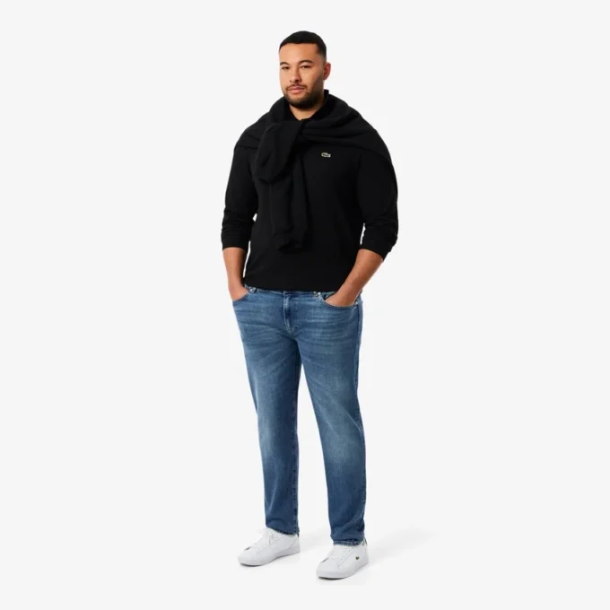 Męskie jeansy slim fit z 5 kieszeniami w kolorze indygo
