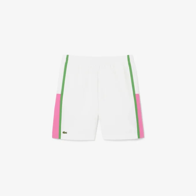 Męskie lekkie szorty tenisowe w paski w stylu color block Męskie lekkie szorty tenisowe w paski w stylu color block