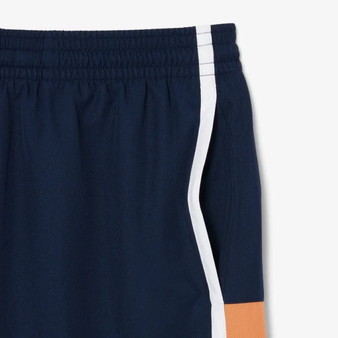 Męskie lekkie szorty tenisowe w paski w stylu color block Męskie lekkie szorty tenisowe w paski w stylu color block