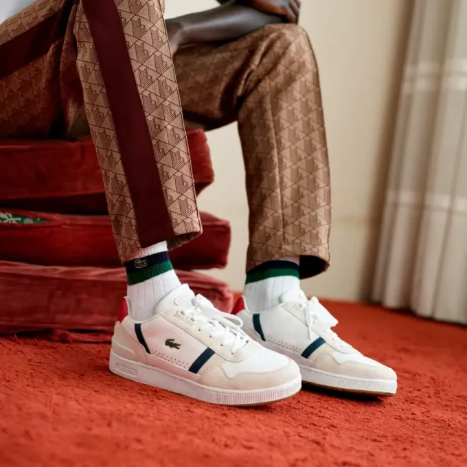 Męskie skórzane Sneakersy z paskiem T-Clip Męskie skórzane Sneakersy z paskiem T-Clip