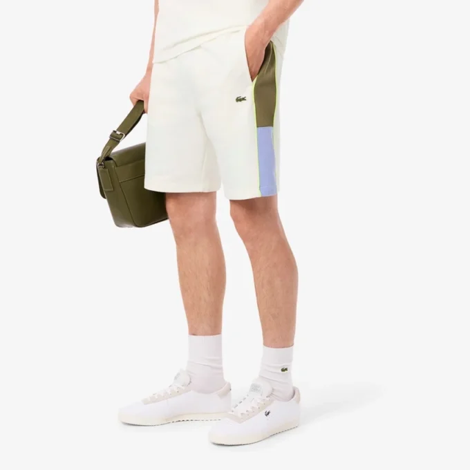 Męskie szorty z polaru w stylu colorblock Męskie szorty z polaru w stylu colorblock