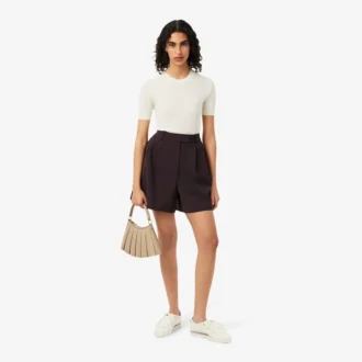 Oversize’owe bermudy z plisami z mieszanki wełny The Blend