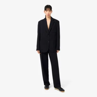 Oversize’owe, luźne spodnie z piqué Oversize’owe, luźne spodnie z piqué