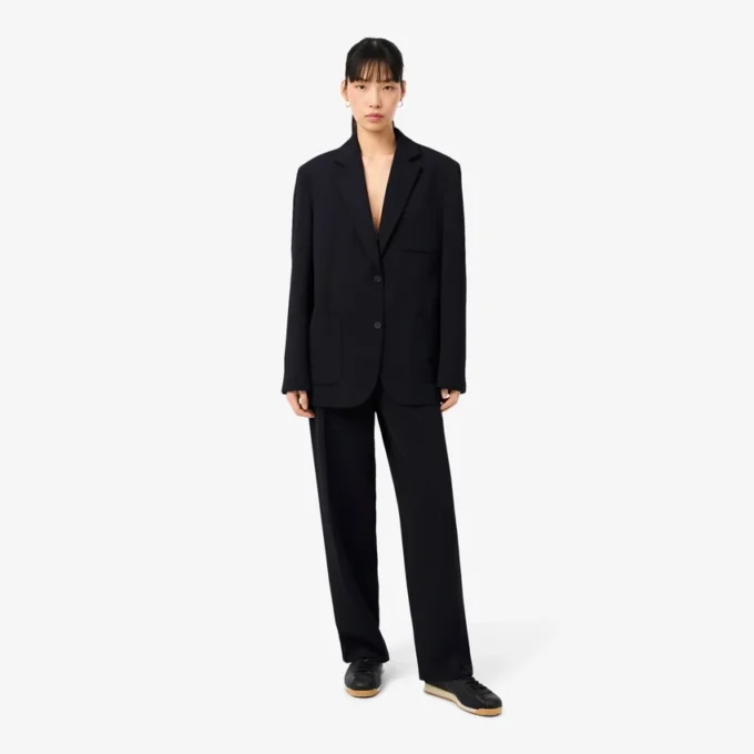Oversize’owe, luźne spodnie z piqué Oversize’owe, luźne spodnie z piqué