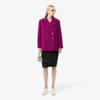 Płaszcz typu peacoat z wełny slubowej z kolekcji Runway