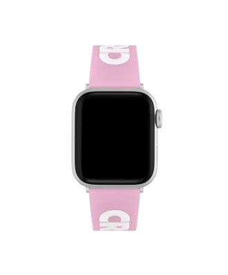 Różowy silikonowy pasek do zegarka Apple Watch z nadrukiem krokodyla