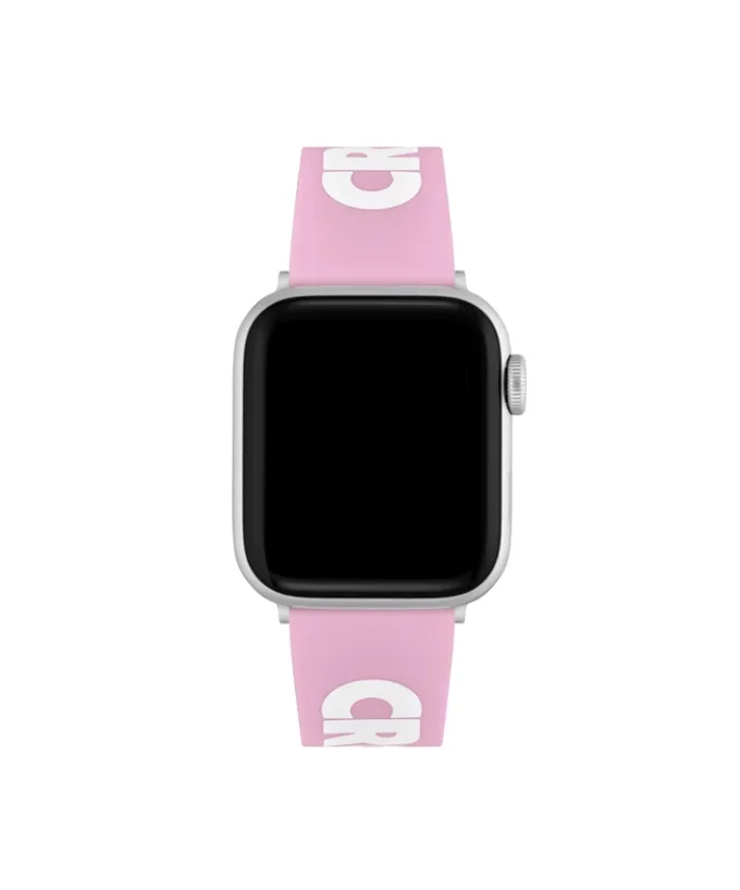Różowy silikonowy pasek do zegarka Apple Watch z nadrukiem krokodyla