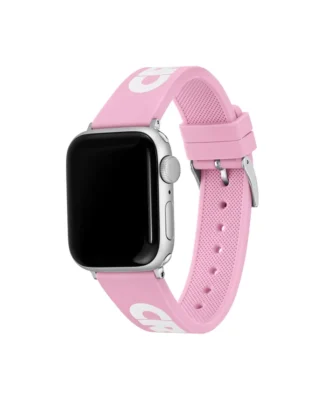 Różowy silikonowy pasek do zegarka Apple Watch z nadrukiem krokodyla
