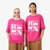 Satynowy T-shirt z nadrukiem z kolekcji Runway Satynowy T-shirt z nadrukiem z kolekcji Runway
