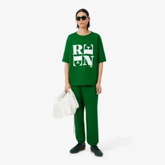 Satynowy T-shirt z nadrukiem z kolekcji Runway