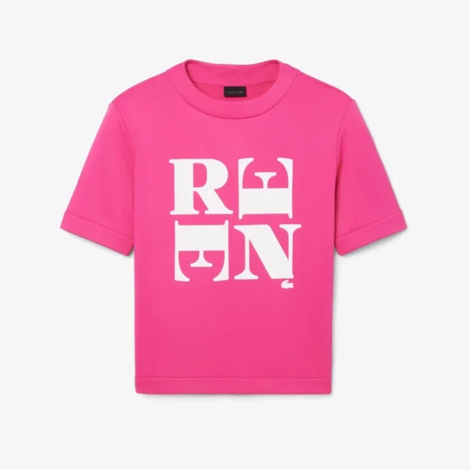 Satynowy T-shirt z nadrukiem z kolekcji Runway Satynowy T-shirt z nadrukiem z kolekcji Runway