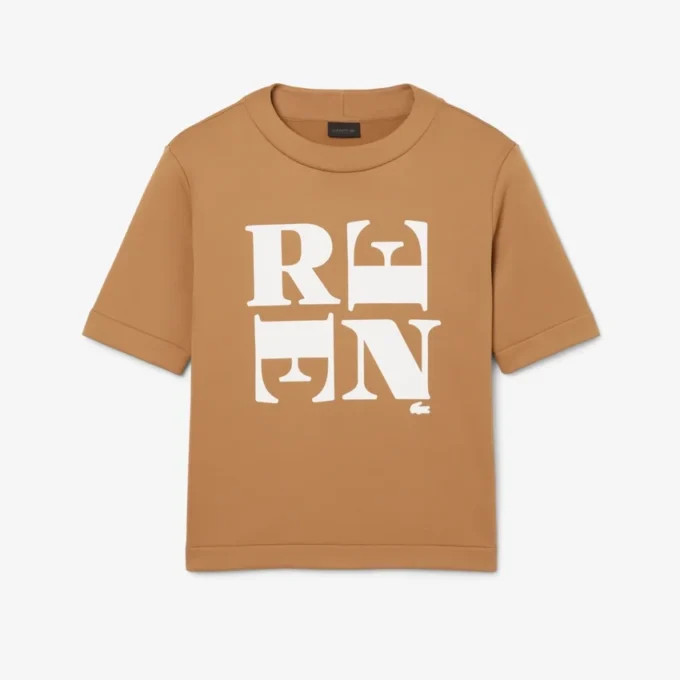 Satynowy T-shirt z nadrukiem z kolekcji Runway Satynowy T-shirt z nadrukiem z kolekcji Runway