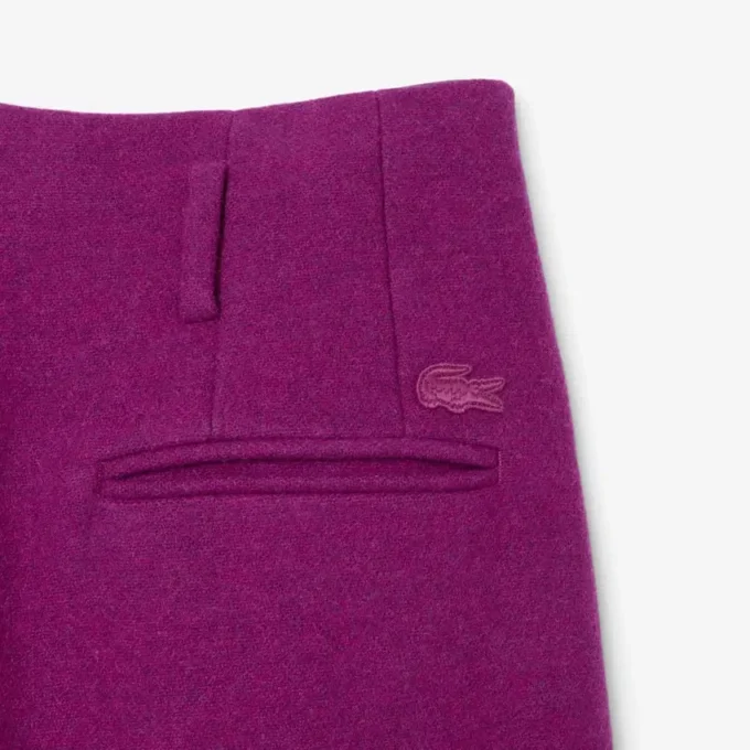 Spodnie z wełny slubowej o szerokim kroju z kolekcji Runway