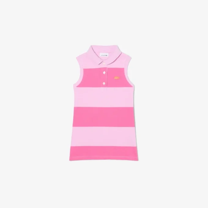 Sukienka koszulka polo bez rękawów w paski z dzianiny Petit Piqua Sukienka koszulka polo bez rękawów w paski z dzianiny Petit Piqua
