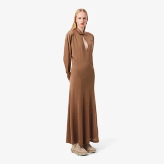 Sukienka maxi z jedwabnym kołnierzem polo z kolekcji Runway