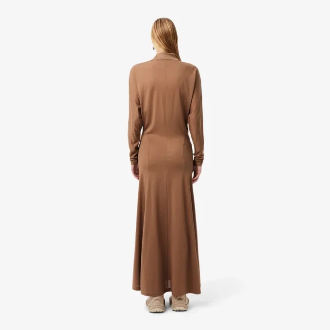 Sukienka maxi z jedwabnym kołnierzem polo z kolekcji Runway