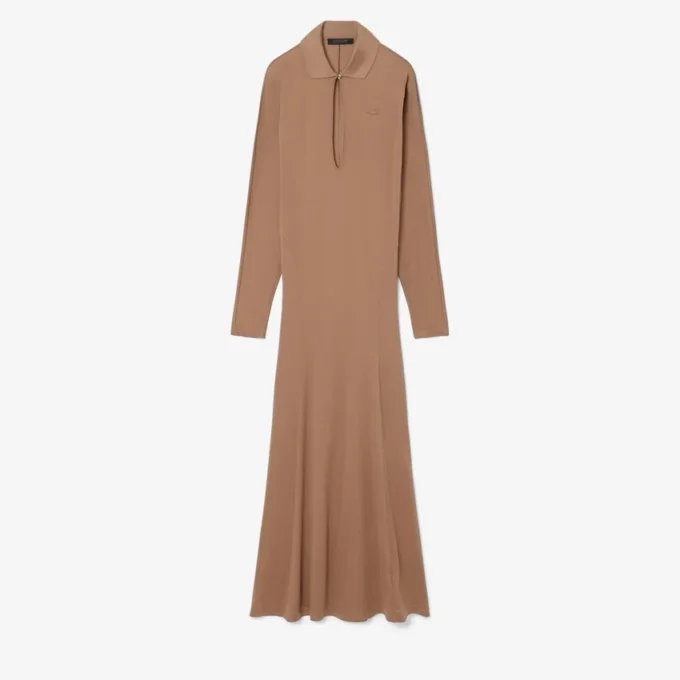 Sukienka maxi z jedwabnym kołnierzem polo z kolekcji Runway