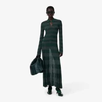Sukienka maxi z kołnierzykiem polo i wzorem pointelle z kolekcji Runway Sukienka maxi z kołnierzykiem polo i wzorem pointelle z kolekcji Runway