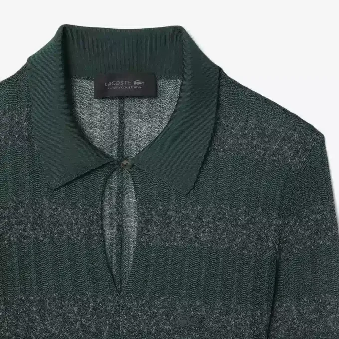 Sukienka maxi z kołnierzykiem polo i wzorem pointelle z kolekcji Runway Sukienka maxi z kołnierzykiem polo i wzorem pointelle z kolekcji Runway