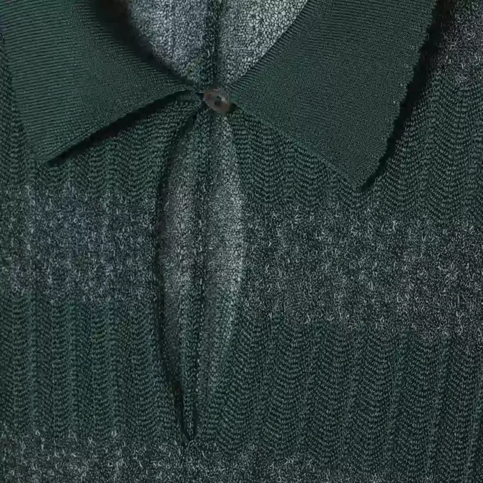 Sukienka maxi z kołnierzykiem polo i wzorem pointelle z kolekcji Runway Sukienka maxi z kołnierzykiem polo i wzorem pointelle z kolekcji Runway