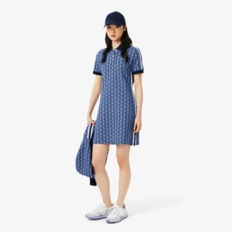 Sukienka polo damska o kroju slim fit z monogramem