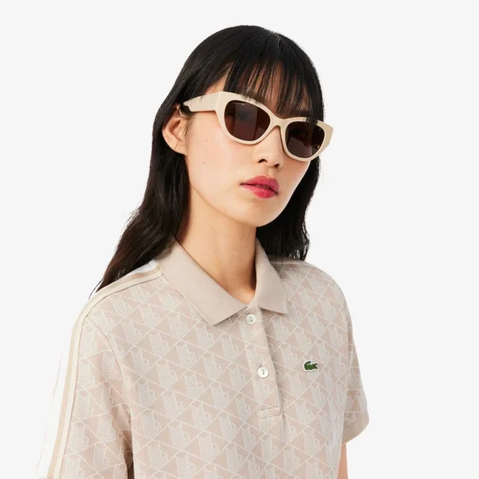 Sukienka polo damska o kroju slim fit z monogramem