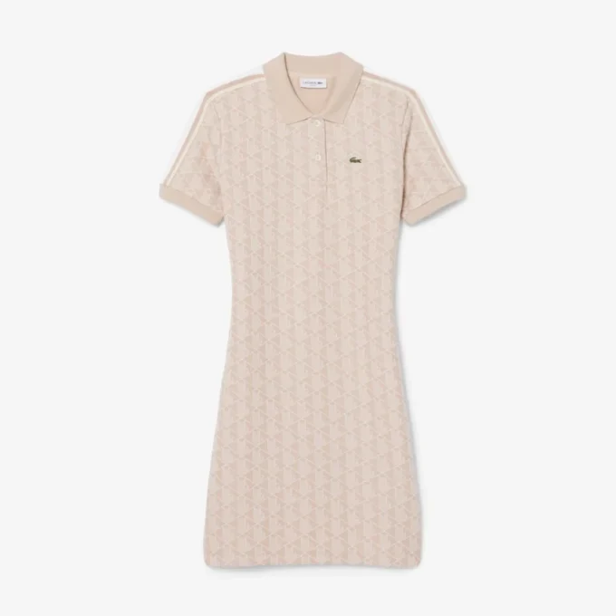 Sukienka polo damska o kroju slim fit z monogramem