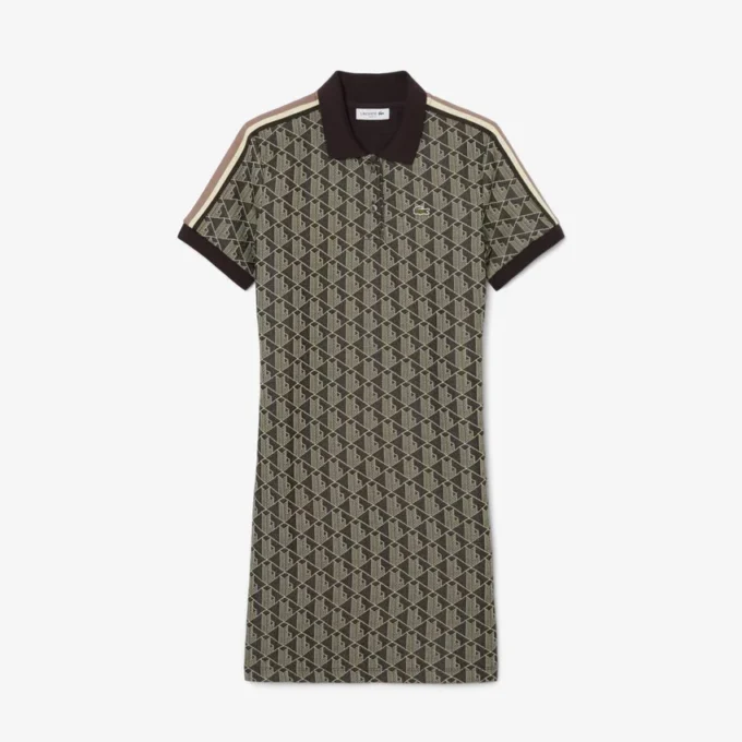 Sukienka polo damska o kroju slim fit z monogramem