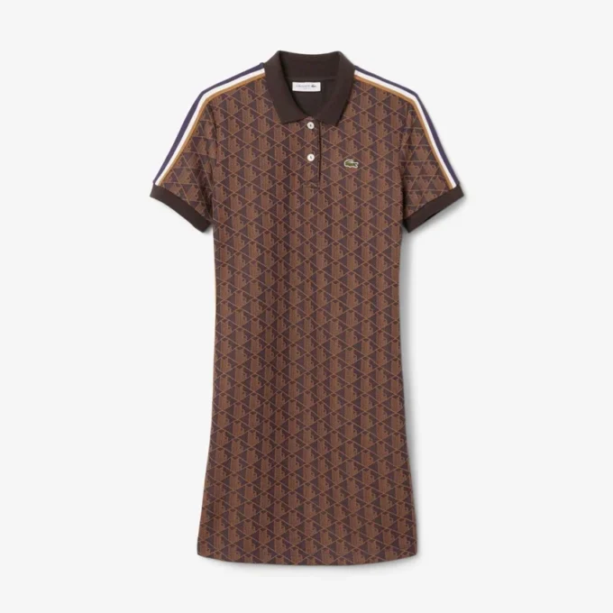 Sukienka polo damska o kroju slim fit z monogramem