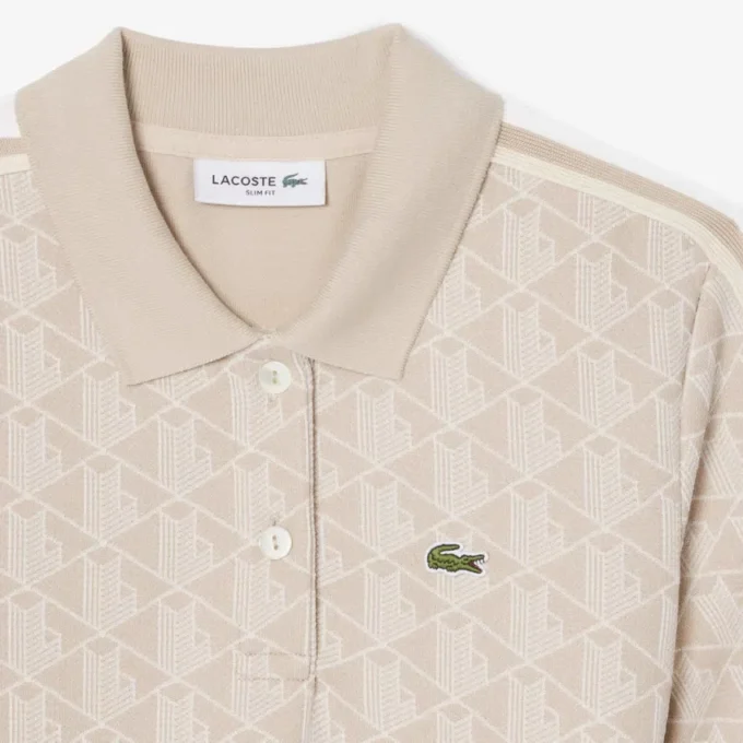 Sukienka polo damska o kroju slim fit z monogramem
