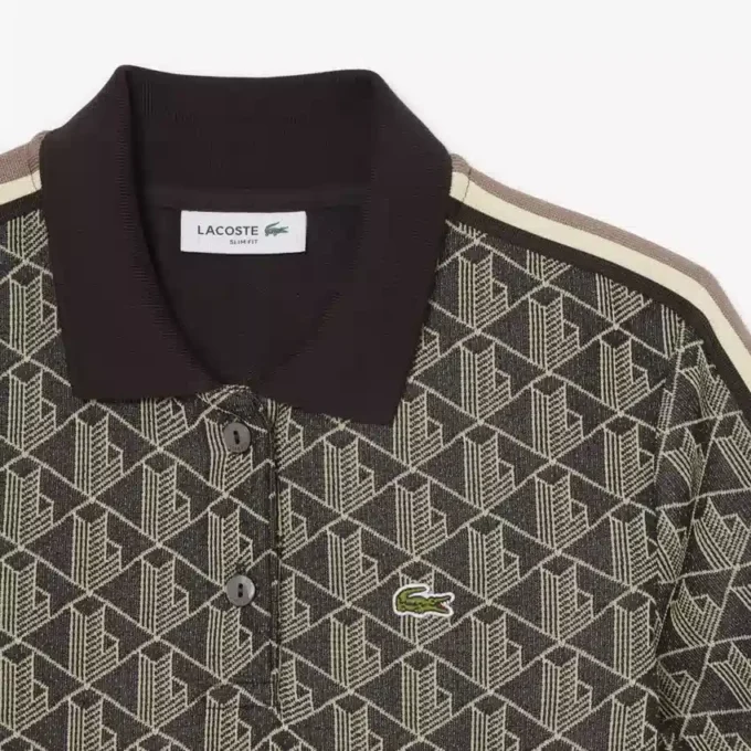 Sukienka polo damska o kroju slim fit z monogramem