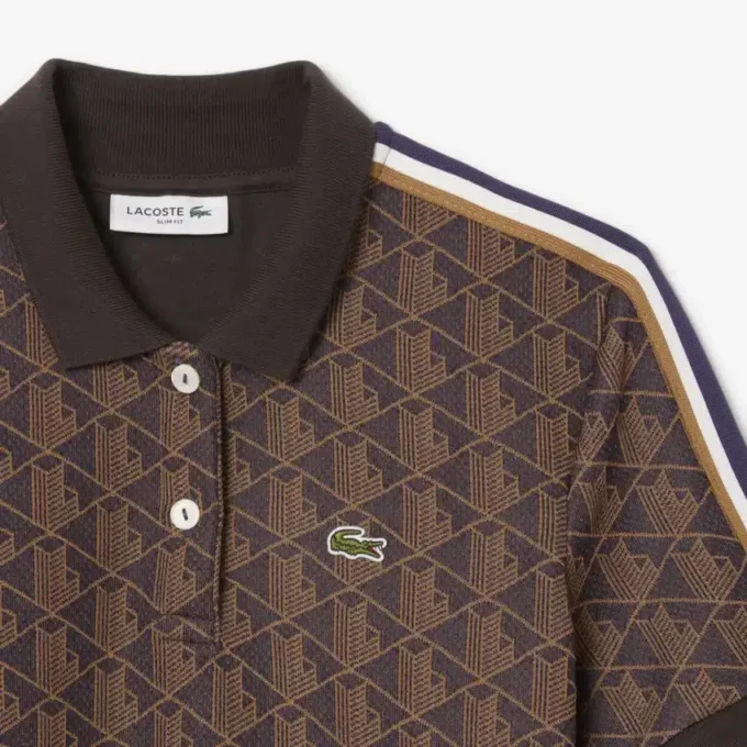 Sukienka polo damska o kroju slim fit z monogramem